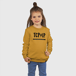 Свитшот хлопковый детский TCPIP Connecting people since 1972, цвет: горчичный — фото 2