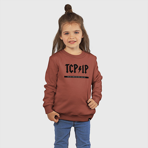 Детский свитшот TCPIP Connecting people since 1972 / Кирпичный – фото 3
