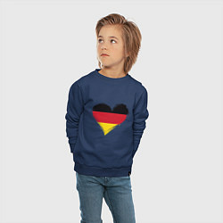 Свитшот хлопковый детский Сердце - Германия, цвет: тёмно-синий — фото 2