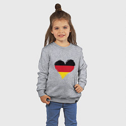 Свитшот хлопковый детский Сердце - Германия, цвет: меланж — фото 2