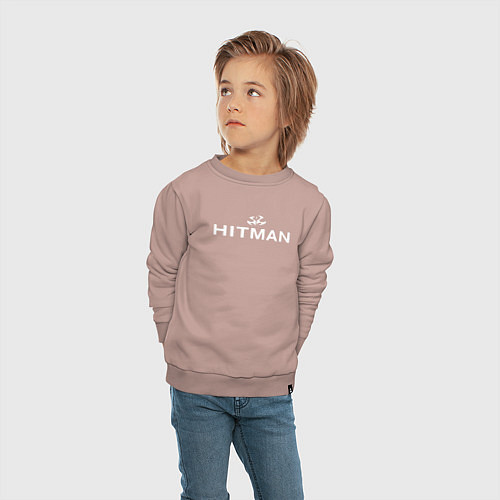 Детский свитшот Hitman - лого / Пыльно-розовый – фото 4