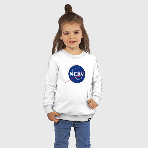 Детский свитшот NASA NERV / Белый – фото 3