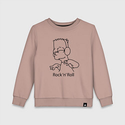 Свитшот хлопковый детский Bart Simpson - Rock n Roll, цвет: пыльно-розовый