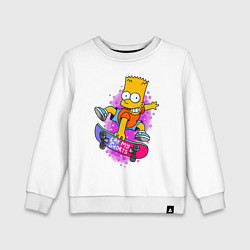 Детский свитшот Барт Симпсон на скейтборде - Eat my shorts!