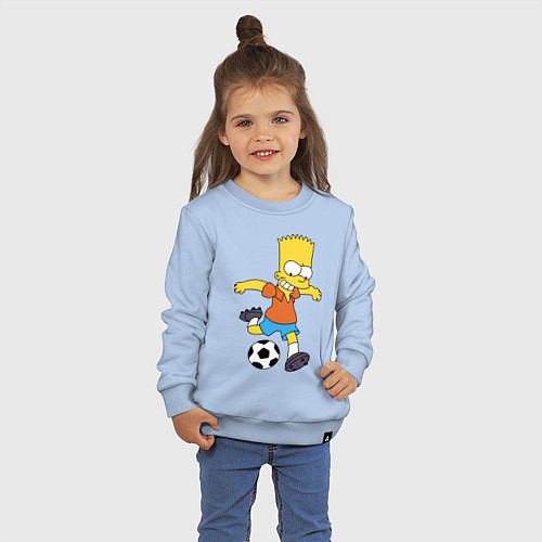Детский свитшот Барт Симпсон бьёт по футбольному мячу / Мягкое небо – фото 3