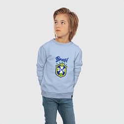 Свитшот хлопковый детский Brasil Football, цвет: мягкое небо — фото 2
