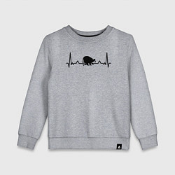 Свитшот хлопковый детский Енот в биении сердца, цвет: меланж