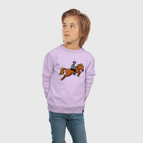 Детский свитшот Наездник на лошади / Лаванда – фото 4