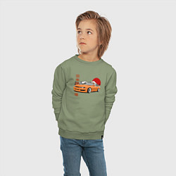 Свитшот хлопковый детский Silvia s14 JDM Retro Car, цвет: авокадо — фото 2