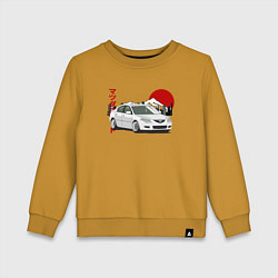 Свитшот хлопковый детский Mazda 3 bk JDM Retro, цвет: горчичный