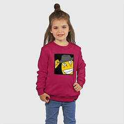 Свитшот хлопковый детский Рофлан здарова, цвет: маджента — фото 2