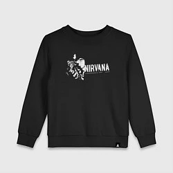 Свитшот хлопковый детский Nirvana-Курт и гитара, цвет: черный