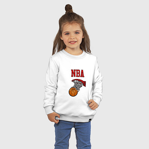 Детский свитшот Basketball - NBA logo / Белый – фото 3