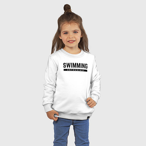 Детский свитшот Любитель плавания / Белый – фото 3