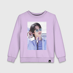 Свитшот хлопковый детский Мировой красавчик Джин, цвет: лаванда