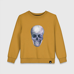 Свитшот хлопковый детский Большой череп, цвет: горчичный