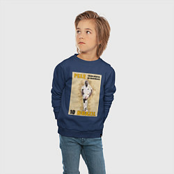 Свитшот хлопковый детский Король футбола Пеле, цвет: тёмно-синий — фото 2