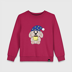 Свитшот хлопковый детский Night rabbit, цвет: маджента