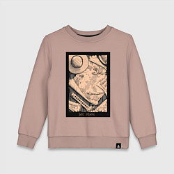 Свитшот хлопковый детский Карта приключений - Ван Пис, цвет: пыльно-розовый
