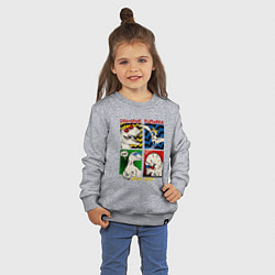 Свитшот хлопковый детский Поп арт динозавры в очках, цвет: меланж — фото 2