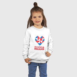 Свитшот хлопковый детский Россия в моём сердце, цвет: белый — фото 2