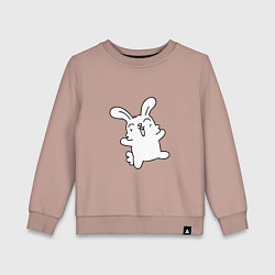 Свитшот хлопковый детский Happy Bunny, цвет: пыльно-розовый