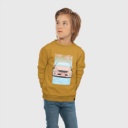 Свитшот хлопковый детский Toyota Altezza stance alternative, цвет: горчичный — фото 2