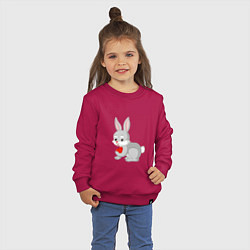 Свитшот хлопковый детский Кролик и сердечко, цвет: маджента — фото 2