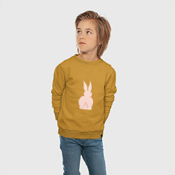 Свитшот хлопковый детский Розовый кролик, цвет: горчичный — фото 2