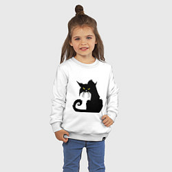 Свитшот хлопковый детский Black cat, цвет: белый — фото 2
