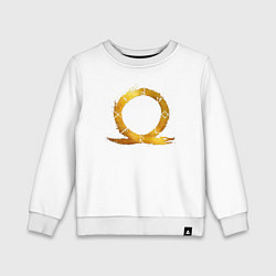 Свитшот хлопковый детский Golden logo GoW Ragnarok, цвет: белый