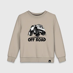 Свитшот хлопковый детский Off road - Jeep Chrysler, цвет: миндальный