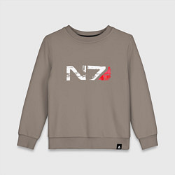 Свитшот хлопковый детский Mass Effect N7 - Logotype, цвет: утренний латте