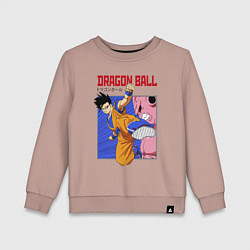 Свитшот хлопковый детский Dragon Ball - Сон Гоку - Удар, цвет: пыльно-розовый