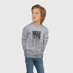 Свитшот хлопковый детский Зебра - штрих код, цвет: меланж — фото 2