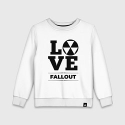 Свитшот хлопковый детский Fallout love classic, цвет: белый