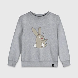 Свитшот хлопковый детский Испуганный кролик, цвет: меланж