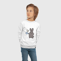Свитшот хлопковый детский Чайный кролик, цвет: белый — фото 2