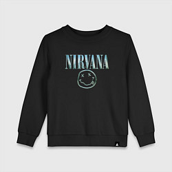 Свитшот хлопковый детский Nirvana - смайлик, цвет: черный