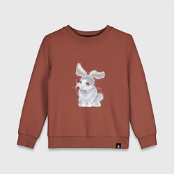 Свитшот хлопковый детский Пушистый кролик, цвет: кирпичный