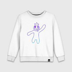 Свитшот хлопковый детский Роблокс: Синий неон, цвет: белый