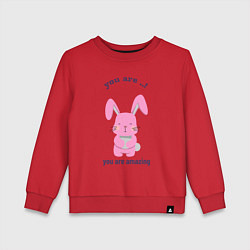 Свитшот хлопковый детский Год розового кролика, цвет: красный