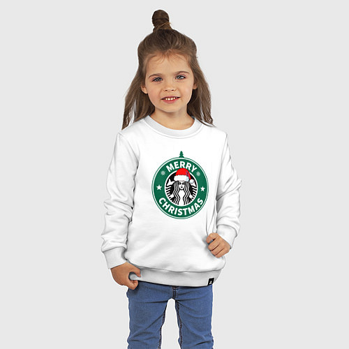 Детский свитшот Счастливого Рождества Starbucks / Белый – фото 3