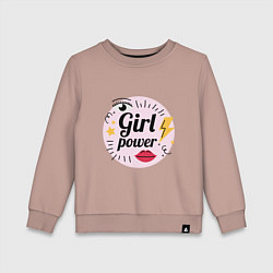 Свитшот хлопковый детский Beauty girl power, цвет: пыльно-розовый