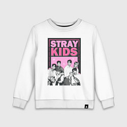 Свитшот хлопковый детский Stray Kids boy band, цвет: белый