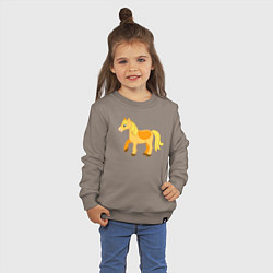 Свитшот хлопковый детский Золотая лошадка, цвет: утренний латте — фото 2