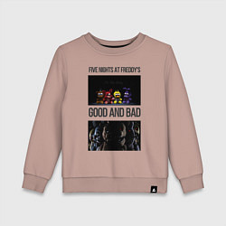 Свитшот хлопковый детский Freddy good and bad, цвет: пыльно-розовый