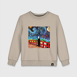 Свитшот хлопковый детский Безликий Гог, цвет: миндальный