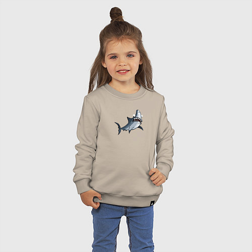 Детский свитшот Удивлённая акула / Миндальный – фото 3