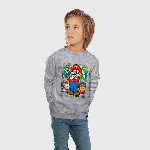 Детский свитшот Супер Марио / Меланж – фото 4